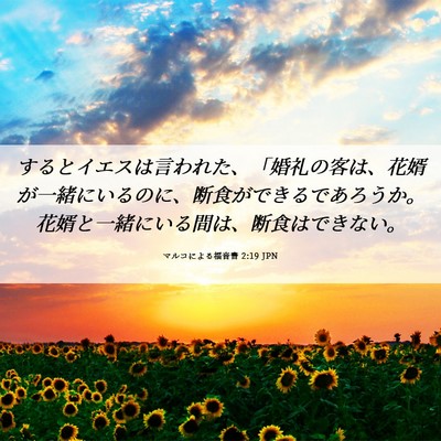 Picture 06 - マルコによる福音書 2:19 JPN - するとイエスは言われた、「婚礼の - Bible Verse Picture