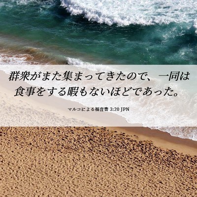 Picture 06 - マルコによる福音書 3:20 JPN - 群衆がまた集まってきたので、一同 - Bible Verse Picture