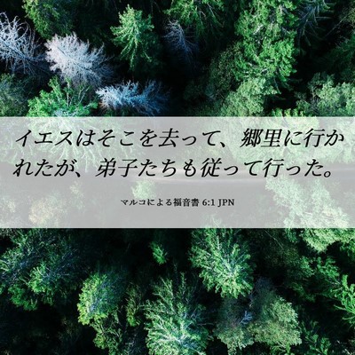 Picture 06 - マルコによる福音書 6:1 JPN - イエスはそこを去って、郷里に行か - Bible Verse Picture