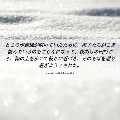 Picture 06 - マルコによる福音書 6:48 JPN - ところが逆風が吹いていたために、 - Bible Verse Picture