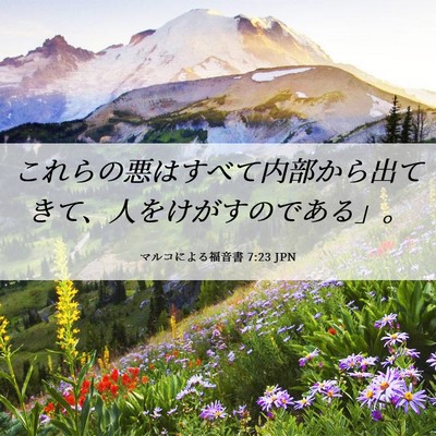 Picture 06 - マルコによる福音書 7:23 JPN - これらの悪はすべて内部から出てき - Bible Verse Picture