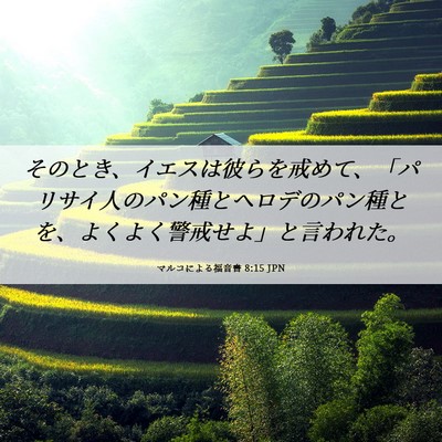 Picture 06 - マルコによる福音書 8:15 JPN - そのとき、イエスは彼らを戒めて、 - Bible Verse Picture
