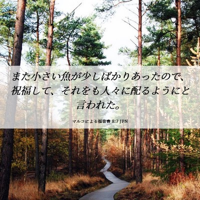 Picture 06 - マルコによる福音書 8:7 JPN - また小さい魚が少しばかりあったの - Bible Verse Picture