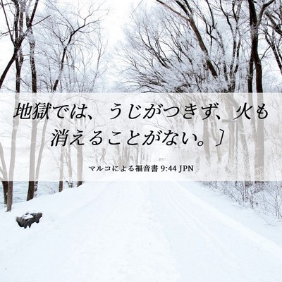 Picture 06 - マルコによる福音書 9:44 JPN - 地獄では、うじがつきず、火も消え - Bible Verse Picture