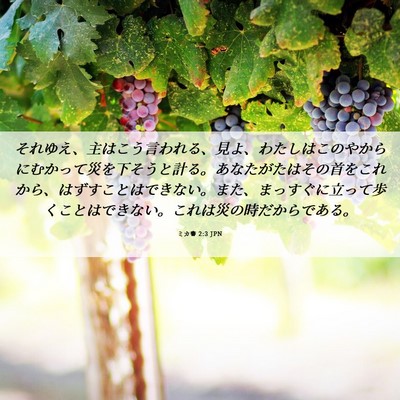 Picture 06 - ミカ書 2:3 JPN - それゆえ、主はこう言われる、見よ - Bible Verse Picture