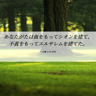 Picture 06 - ミカ書 3:10 JPN - あなたがたは血をもってシオンを建 - Bible Verse Picture