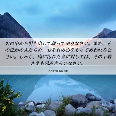 Picture 06 - ユダの手紙 1:23 JPN - 火の中から引き出して救ってやりな - Bible Verse Picture