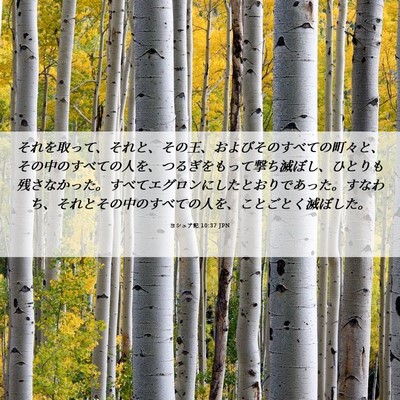 Picture 06 - ヨシュア記 10:37 JPN - それを取って、それと、その王、お - Bible Verse Picture