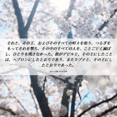 Picture 06 - ヨシュア記 10:39 JPN - それと、その王、およびそのすべて - Bible Verse Picture