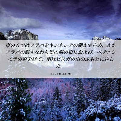 Picture 06 - ヨシュア記 12:3 JPN - 東の方ではアラバをキンネレテの湖 - Bible Verse Picture