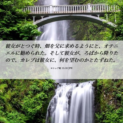 Picture 06 - ヨシュア記 15:18 JPN - 彼女がとつぐ時、畑を父に求めるよ - Bible Verse Picture