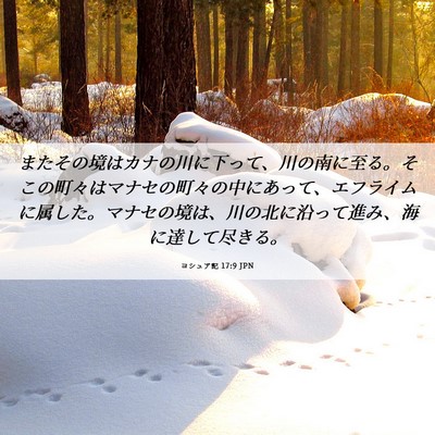 Picture 06 - ヨシュア記 17:9 JPN - またその境はカナの川に下って、川 - Bible Verse Picture