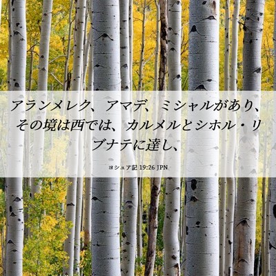 Picture 06 - ヨシュア記 19:26 JPN - アランメレク、アマデ、ミシャルが - Bible Verse Picture