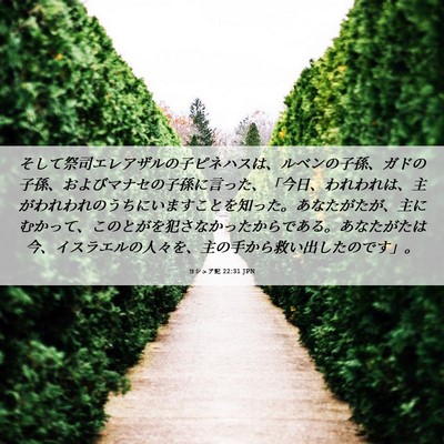 Picture 06 - ヨシュア記 22:31 JPN - そして祭司エレアザルの子ピネハス - Bible Verse Picture