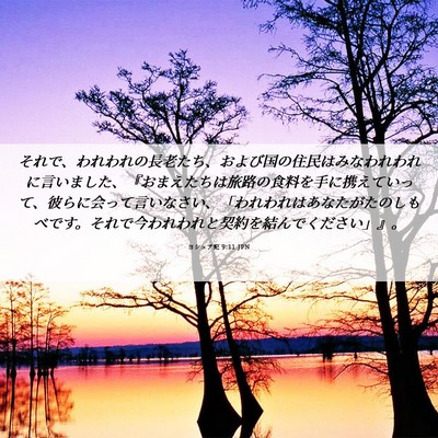 Picture 06 - ヨシュア記 9:11 JPN - それで、われわれの長老たち、およ - Bible Verse Picture