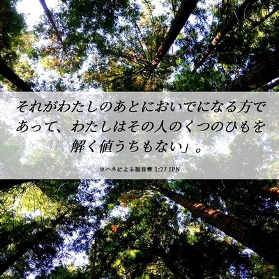 Picture 06 - ヨハネによる福音書 1:27 JPN - それがわたしのあとにおいでになる - Bible Verse Picture