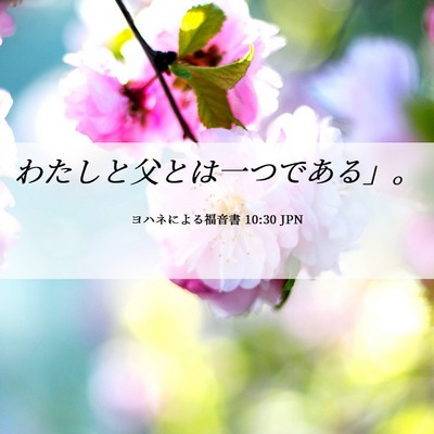 Picture 06 - ヨハネによる福音書 10:30 JPN - わたしと父とは一つである」。 - Bible Verse Picture