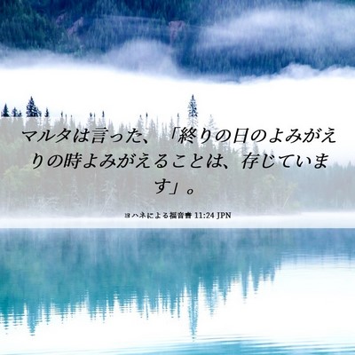 Picture 06 - ヨハネによる福音書 11:24 JPN - マルタは言った、「終りの日のよみ - Bible Verse Picture