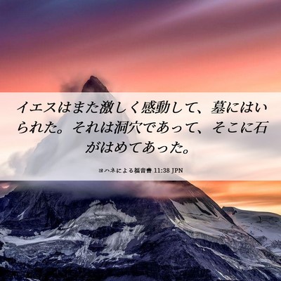 Picture 06 - ヨハネによる福音書 11:38 JPN - イエスはまた激しく感動して、墓に - Bible Verse Picture