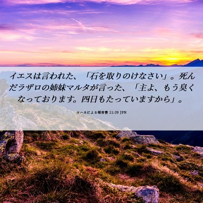 Picture 06 - ヨハネによる福音書 11:39 JPN - イエスは言われた、「石を取りのけ - Bible Verse Picture
