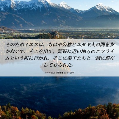 Picture 06 - ヨハネによる福音書 11:54 JPN - そのためイエスは、もはや公然とユ - Bible Verse Picture