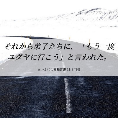 Picture 06 - ヨハネによる福音書 11:7 JPN - それから弟子たちに、「もう一度ユ - Bible Verse Picture