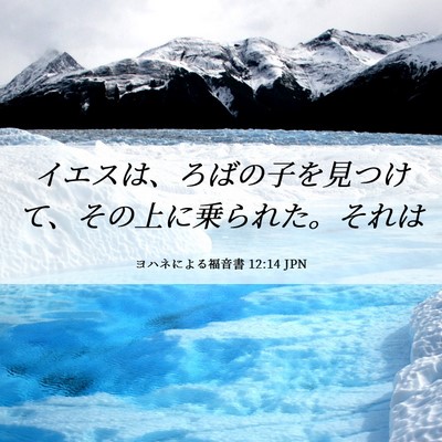 Picture 06 - ヨハネによる福音書 12:14 JPN - イエスは、ろばの子を見つけて、そ - Bible Verse Picture