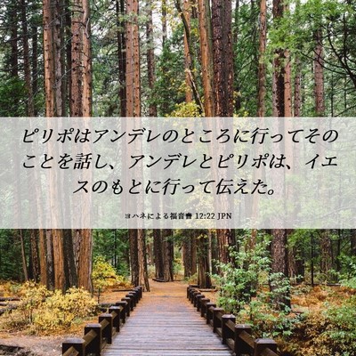 Picture 06 - ヨハネによる福音書 12:22 JPN - ピリポはアンデレのところに行って - Bible Verse Picture