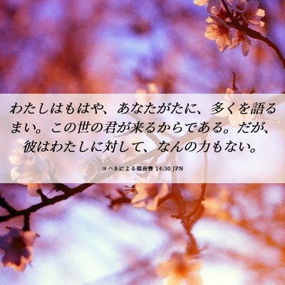 Picture 06 - ヨハネによる福音書 14:30 JPN - わたしはもはや、あなたがたに、多 - Bible Verse Picture