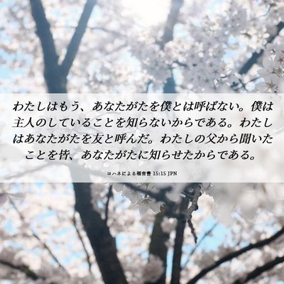 Picture 06 - ヨハネによる福音書 15:15 JPN - わたしはもう、あなたがたを僕とは - Bible Verse Picture