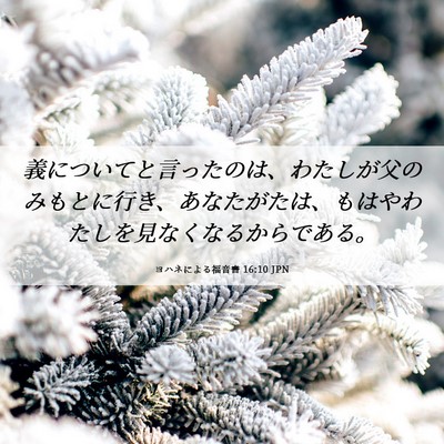 Picture 06 - ヨハネによる福音書 16:10 JPN - 義についてと言ったのは、わたしが - Bible Verse Picture