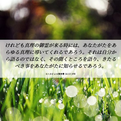 Picture 06 - ヨハネによる福音書 16:13 JPN - けれども真理の御霊が来る時には、 - Bible Verse Picture