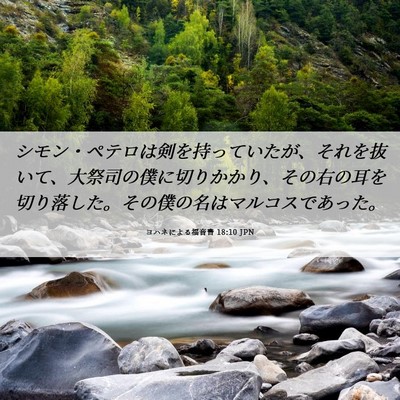 Picture 06 - ヨハネによる福音書 18:10 JPN - シモン・ペテロは剣を持っていたが - Bible Verse Picture