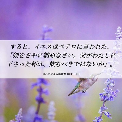 Picture 06 - ヨハネによる福音書 18:11 JPN - すると、イエスはペテロに言われた - Bible Verse Picture