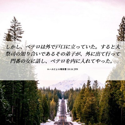 Picture 06 - ヨハネによる福音書 18:16 JPN - しかし、ペテロは外で戸口に立って - Bible Verse Picture