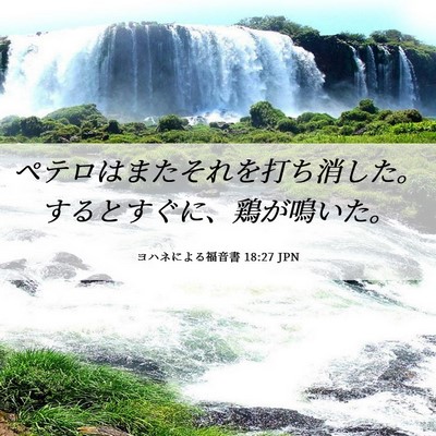 Picture 06 - ヨハネによる福音書 18:27 JPN - ペテロはまたそれを打ち消した。す - Bible Verse Picture