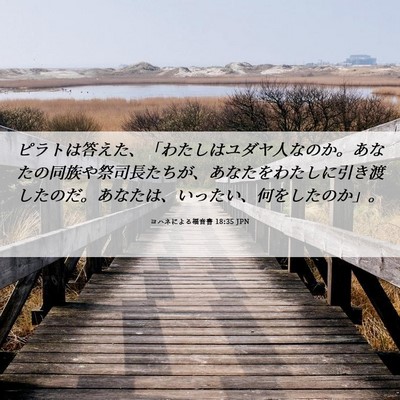 Picture 06 - ヨハネによる福音書 18:35 JPN - ピラトは答えた、「わたしはユダヤ - Bible Verse Picture