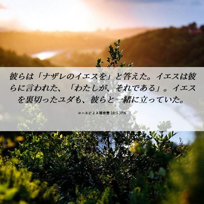 Picture 06 - ヨハネによる福音書 18:5 JPN - 彼らは「ナザレのイエスを」と答え - Bible Verse Picture