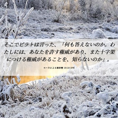 Picture 06 - ヨハネによる福音書 19:10 JPN - そこでピラトは言った、「何も答え - Bible Verse Picture