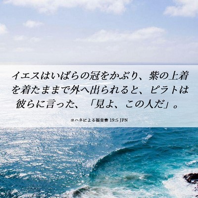 Picture 06 - ヨハネによる福音書 19:5 JPN - イエスはいばらの冠をかぶり、紫の - Bible Verse Picture