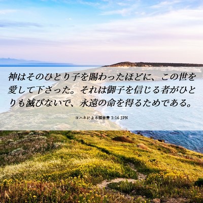 Picture 06 - ヨハネによる福音書 3:16 JPN - 神はそのひとり子を賜わったほどに - Bible Verse Picture