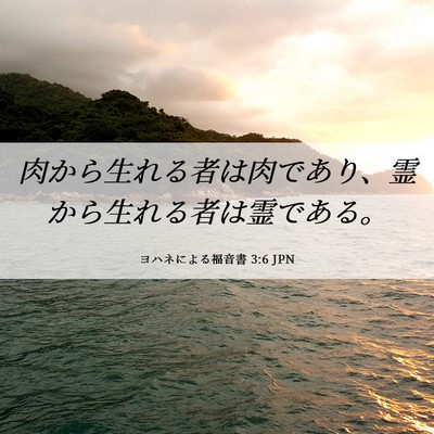 Picture 06 - ヨハネによる福音書 3:6 JPN - 肉から生れる者は肉であり、霊から - Bible Verse Picture