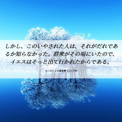 Picture 06 - ヨハネによる福音書 5:13 JPN - しかし、このいやされた人は、それ - Bible Verse Picture