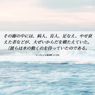 Picture 06 - ヨハネによる福音書 5:3 JPN - その廊の中には、病人、盲人、足な - Bible Verse Picture