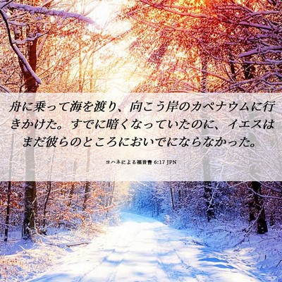 Picture 06 - ヨハネによる福音書 6:17 JPN - 舟に乗って海を渡り、向こう岸のカ - Bible Verse Picture