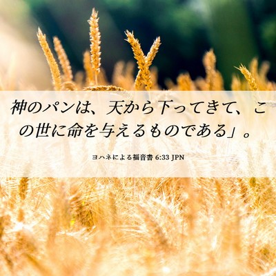 Picture 06 - ヨハネによる福音書 6:33 JPN - 神のパンは、天から下ってきて、こ - Bible Verse Picture