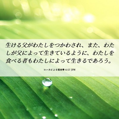 Picture 06 - ヨハネによる福音書 6:57 JPN - 生ける父がわたしをつかわされ、ま - Bible Verse Picture