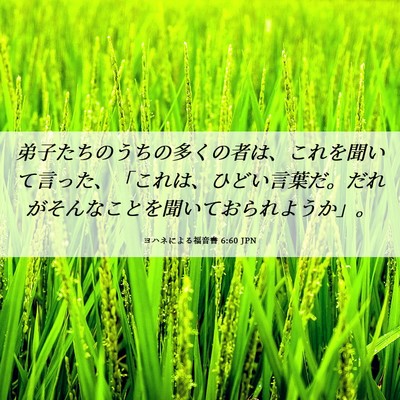 Picture 06 - ヨハネによる福音書 6:60 JPN - 弟子たちのうちの多くの者は、これ - Bible Verse Picture