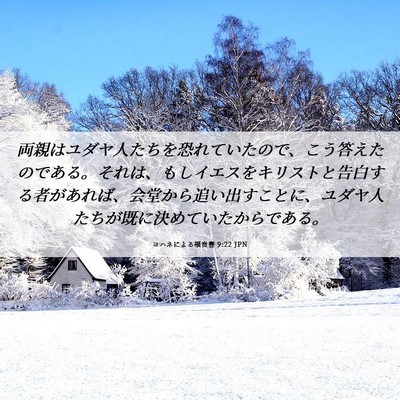 Picture 06 - ヨハネによる福音書 9:22 JPN - 両親はユダヤ人たちを恐れていたの - Bible Verse Picture