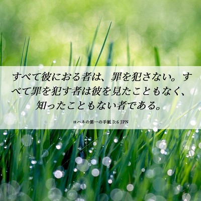 Picture 06 - ヨハネの第一の手紙 3:6 JPN - すべて彼におる者は、罪を犯さない - Bible Verse Picture